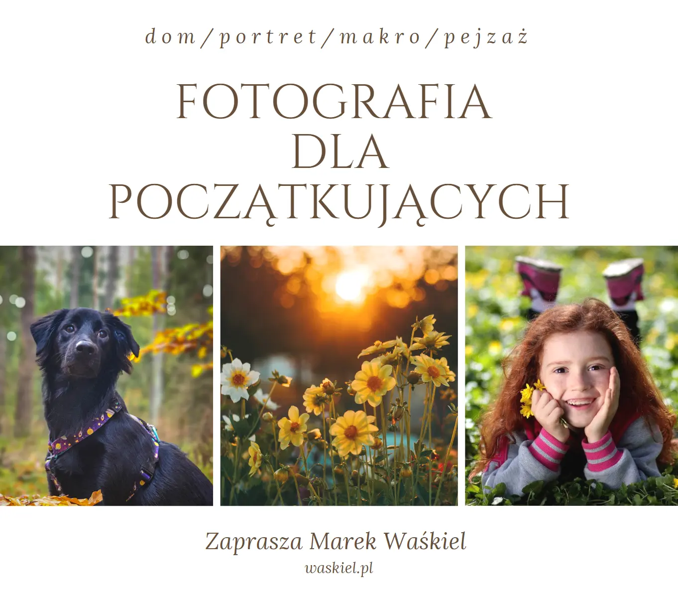 Obraz przedstawiający, jak wyglądają zajęcia w internetowej szkole fotografii portalu Waskiel.pl.